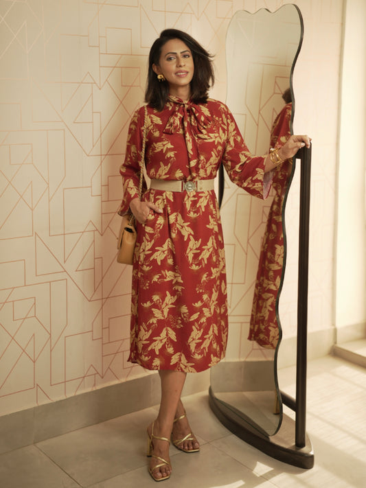 Pavitra Sagar in  Beetle Red Long Dress