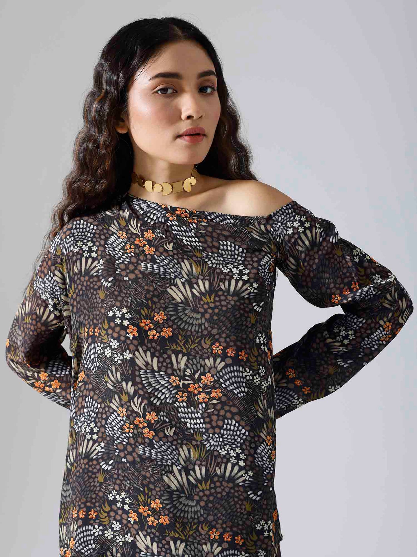 Garden Purple Drop Shoulder Coord Set
