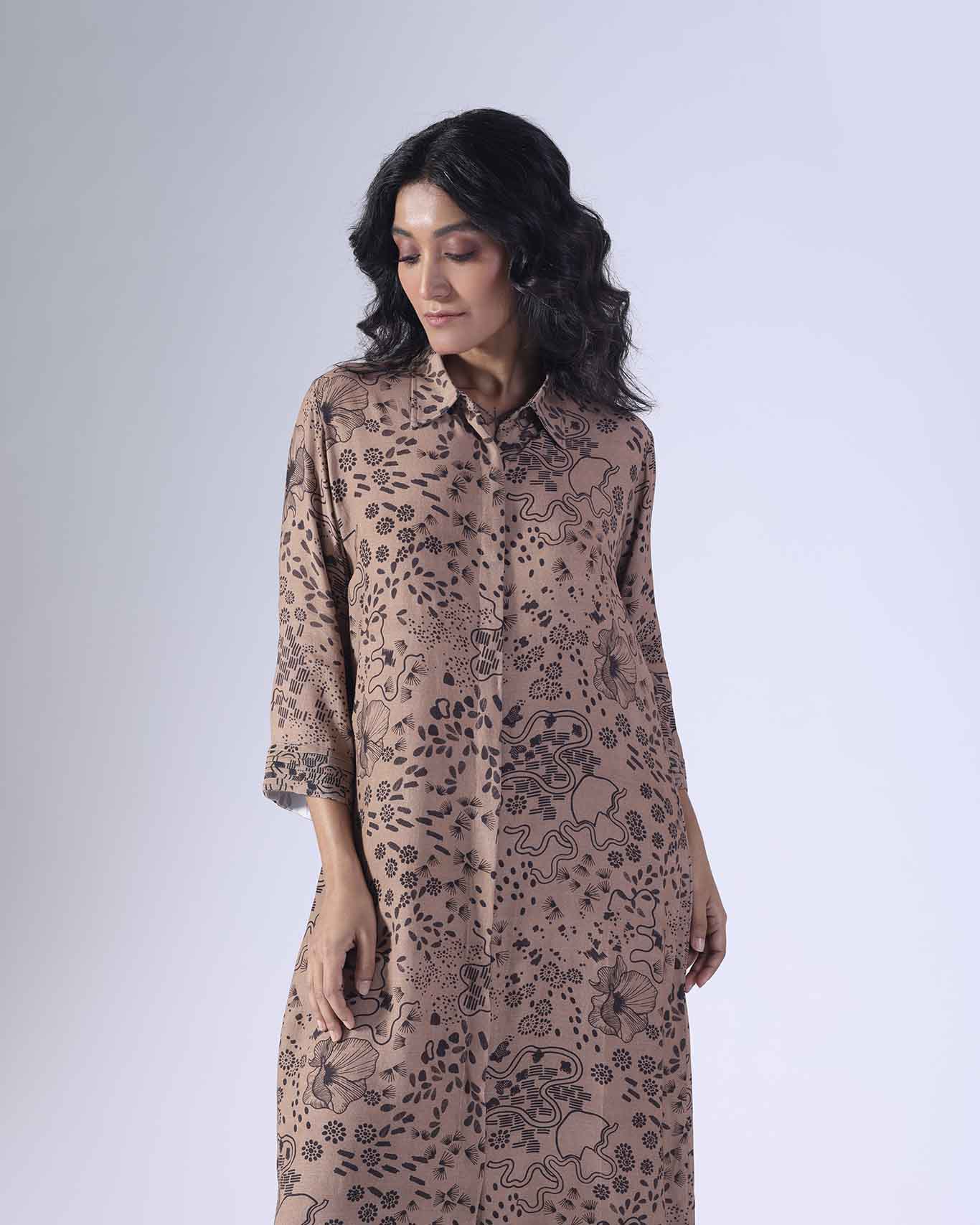 BOTANIC LONG SHIRT DRESS
