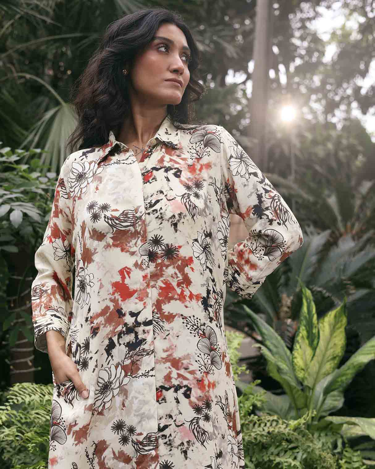 SEAGRASS LONG SHIRT DRESS