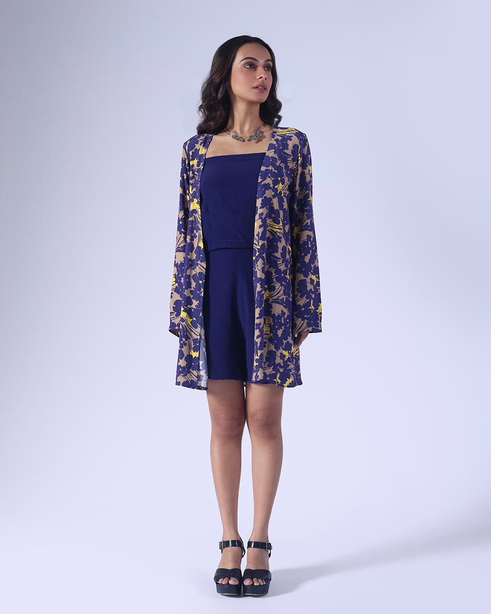 SPRING NAVY SHORTS SET WITH JACKET