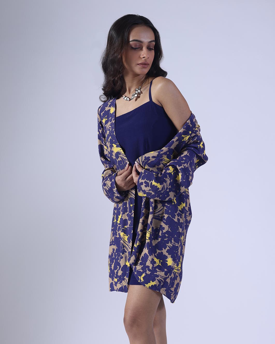 SPRING NAVY SHORTS SET WITH JACKET