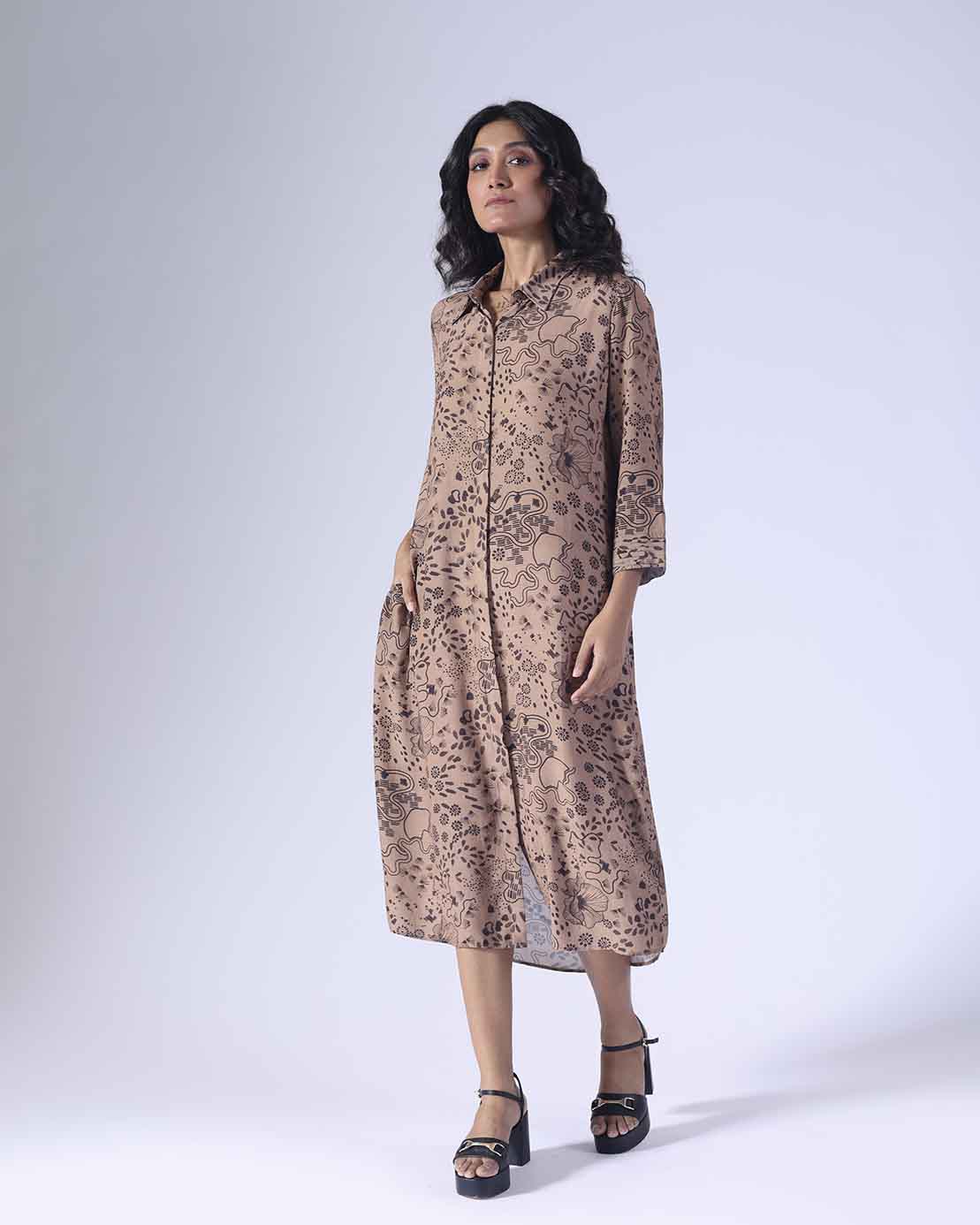 BOTANIC LONG SHIRT DRESS
