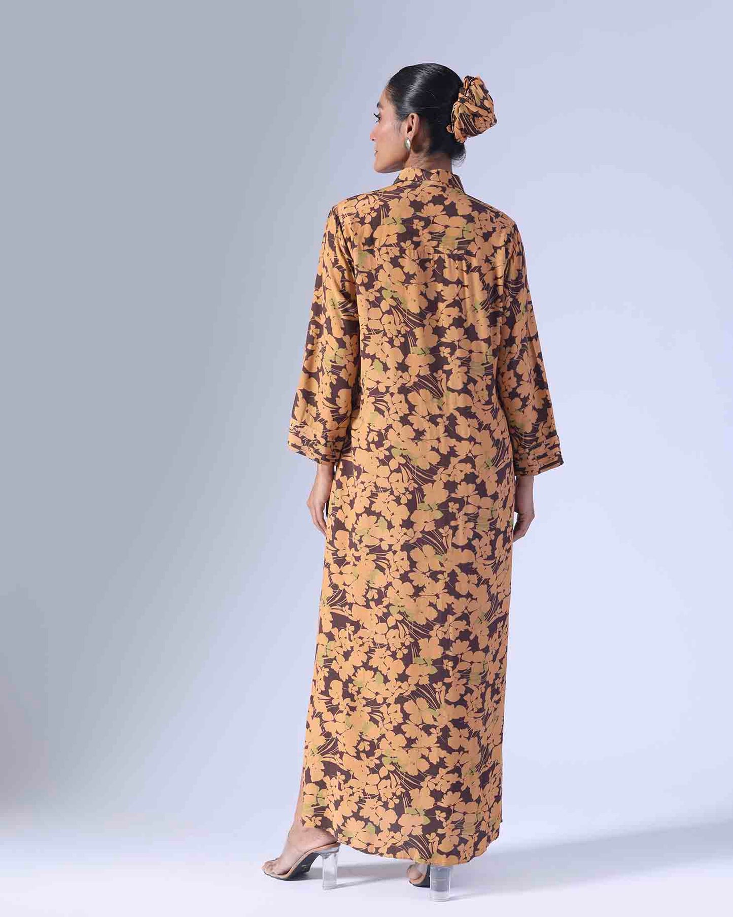 SPRING BROWN LONG DRESS