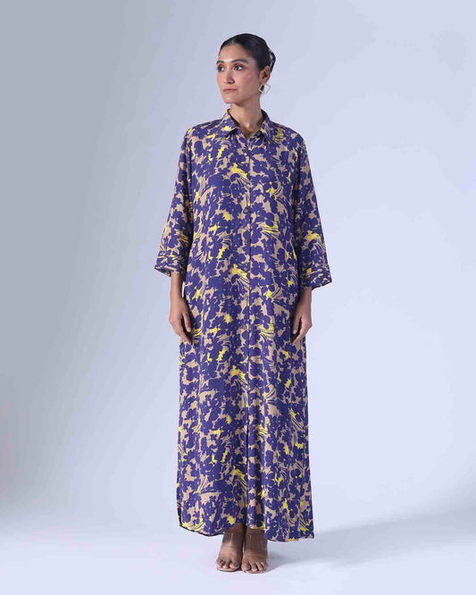 SPRING NAVY LONG DRESS