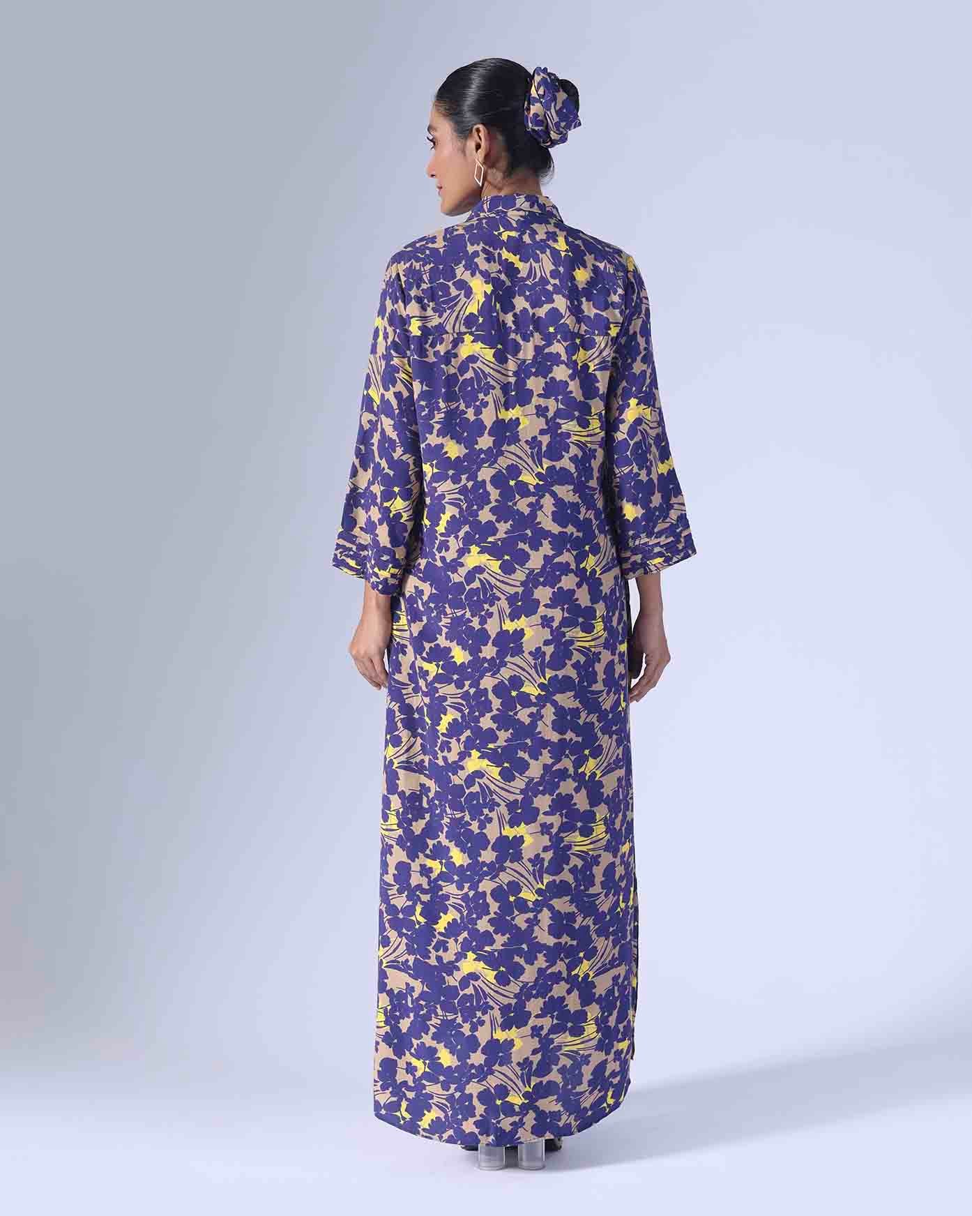 SPRING NAVY LONG DRESS