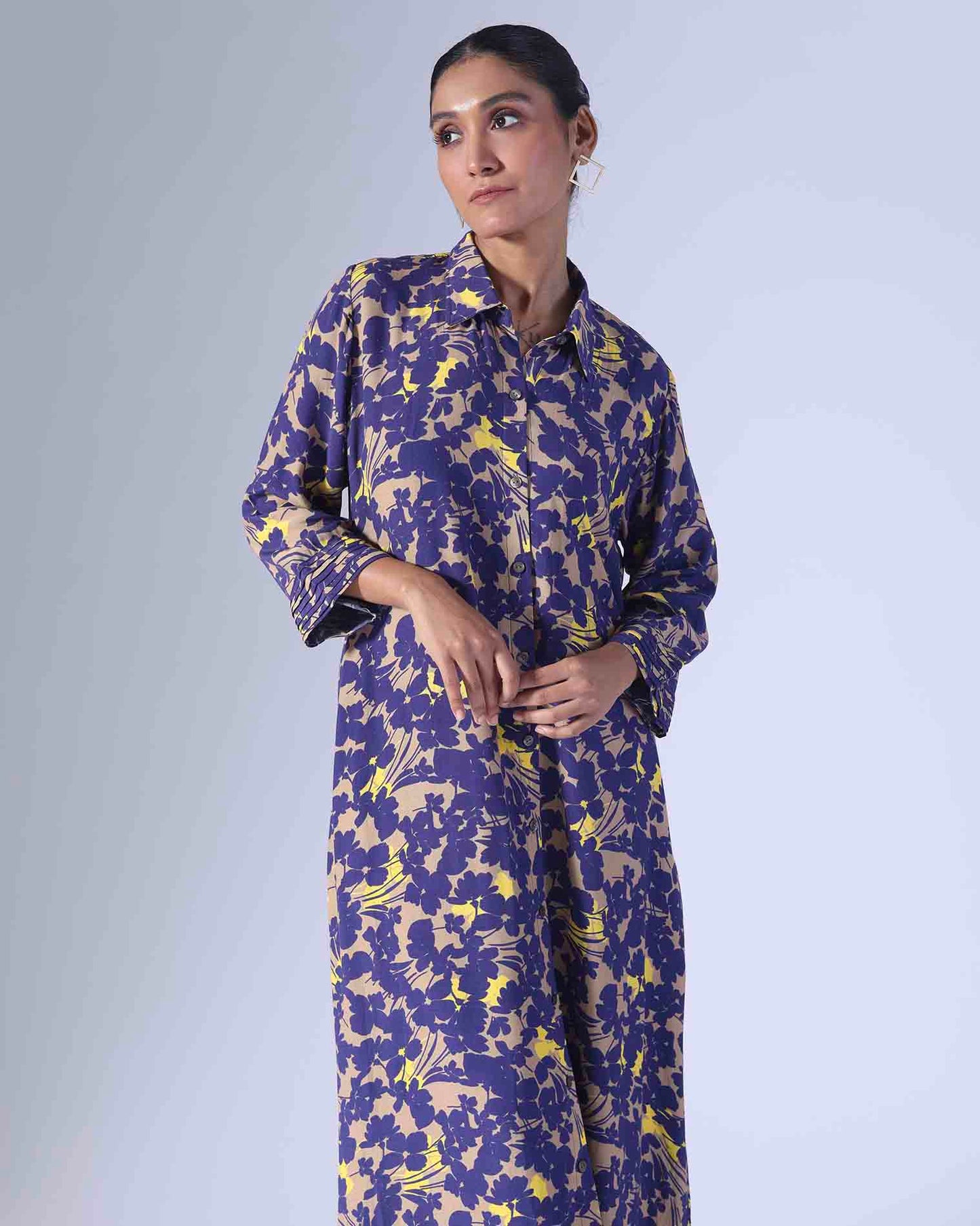 SPRING NAVY LONG DRESS