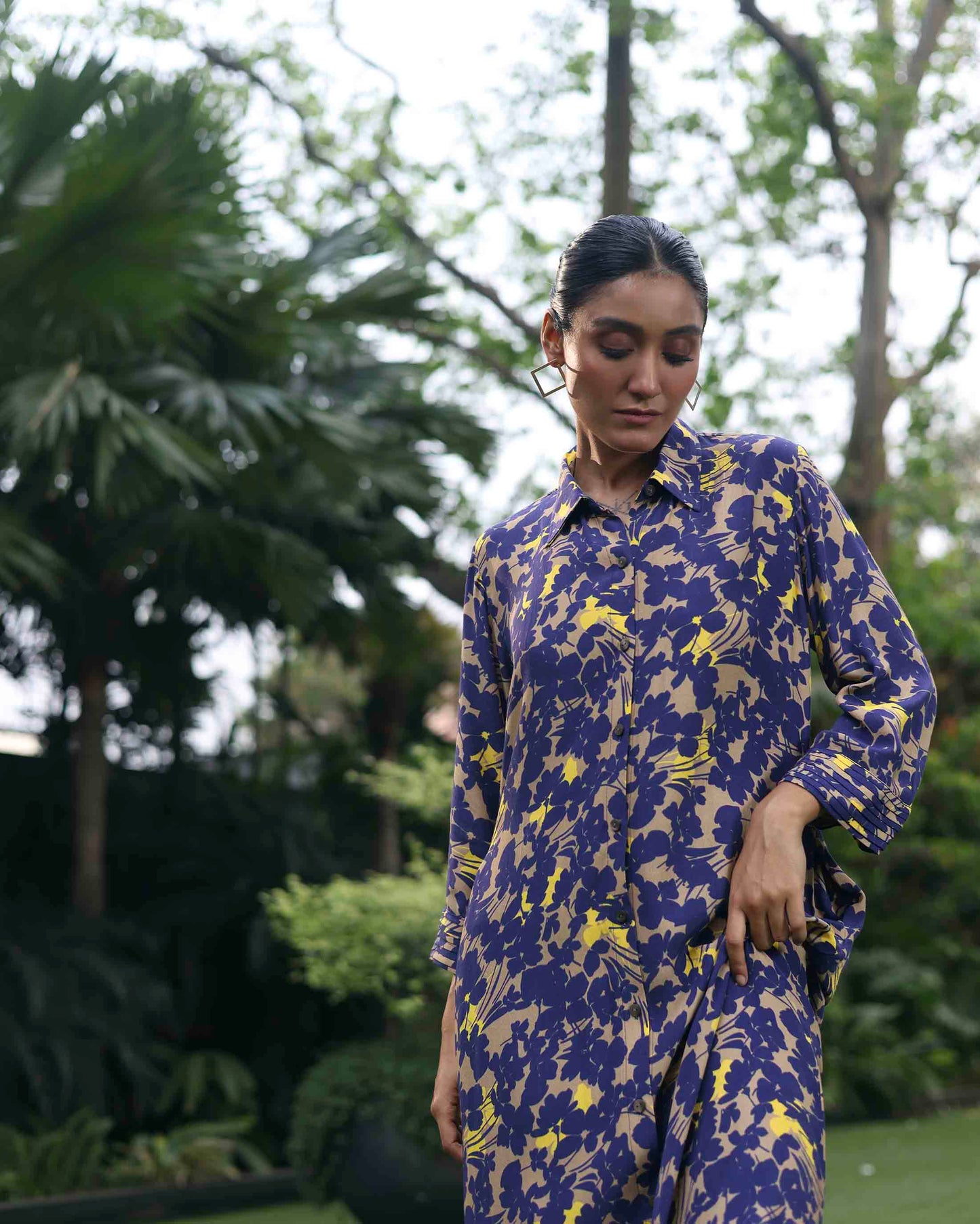 SPRING NAVY LONG DRESS