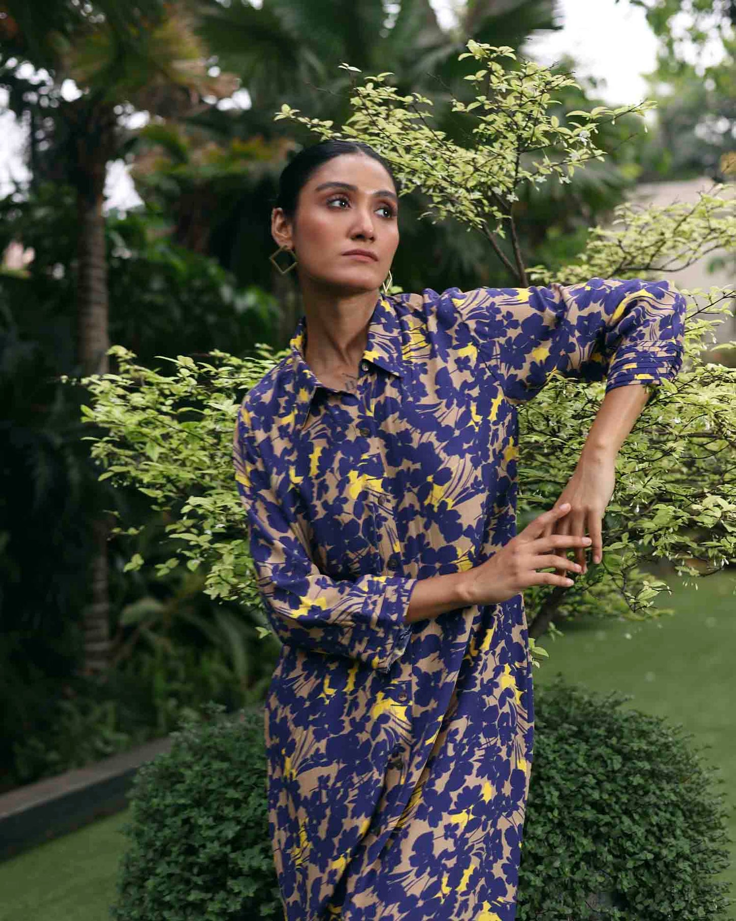 SPRING NAVY LONG DRESS