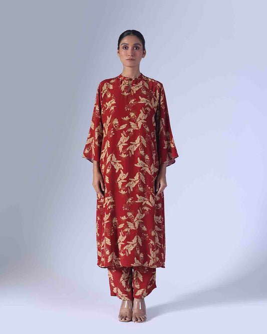 BEETLE RED LONG COORDINATED SET