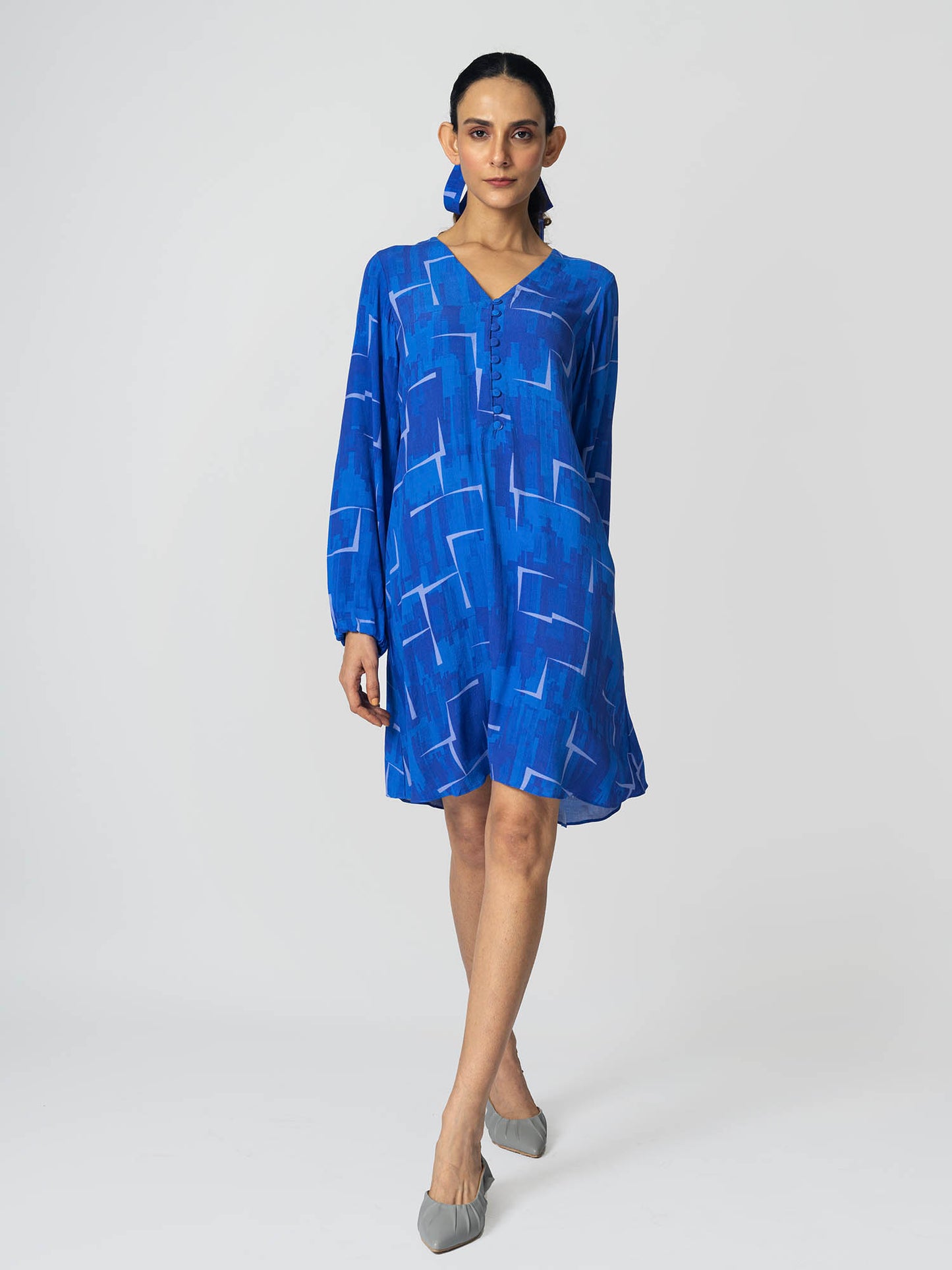 Brick Blue Shift Dress