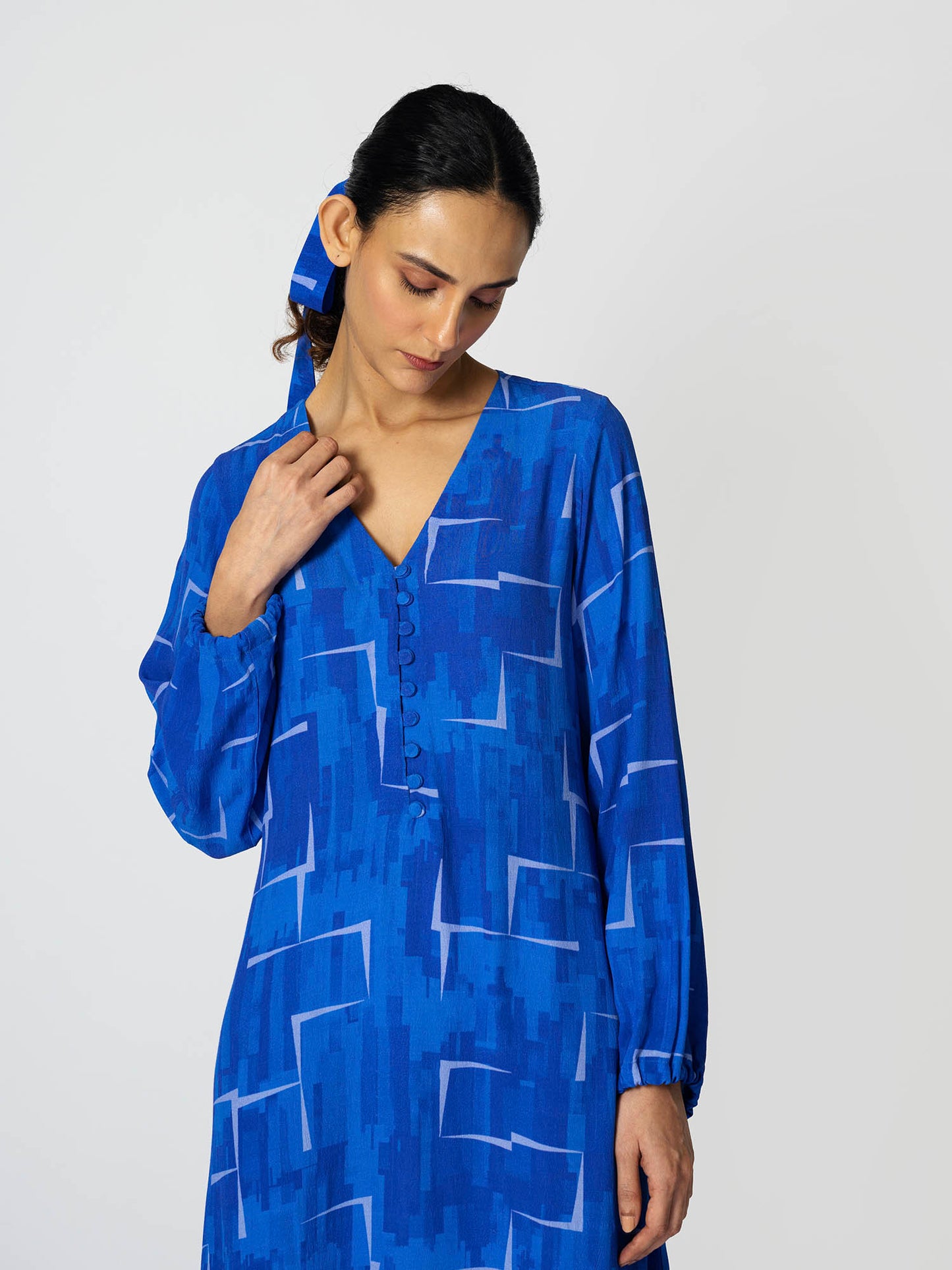 Brick Blue Shift Dress