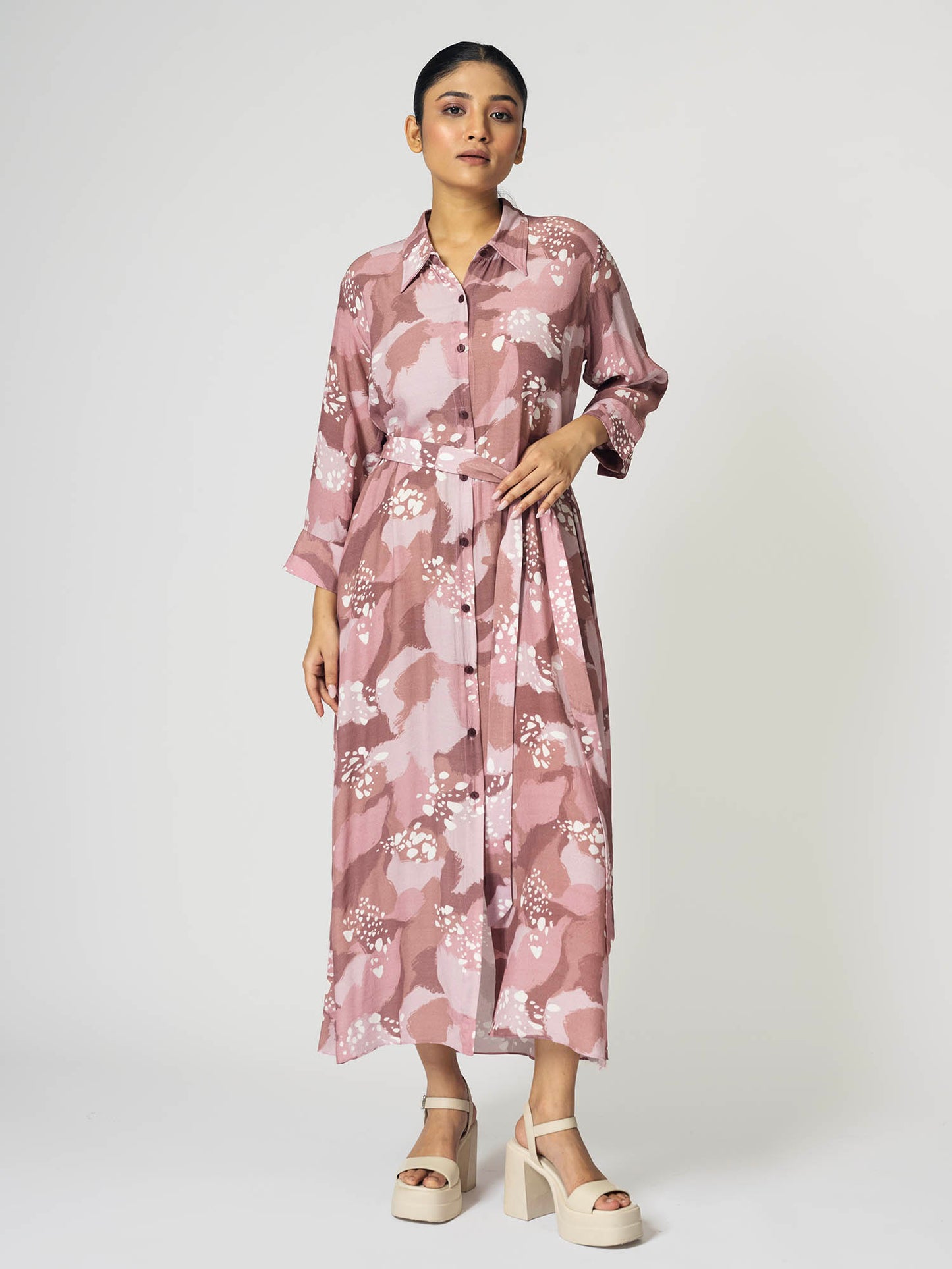 Dots Onion Pink Long Dress