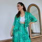 Urmi Daga in Marbled Green Assymetrical Top and Draped Skirt Set