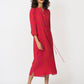 Rhombus Red Drawstring Dress