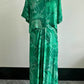 Urmi Daga in Marbled Green Assymetrical Top and Draped Skirt Set