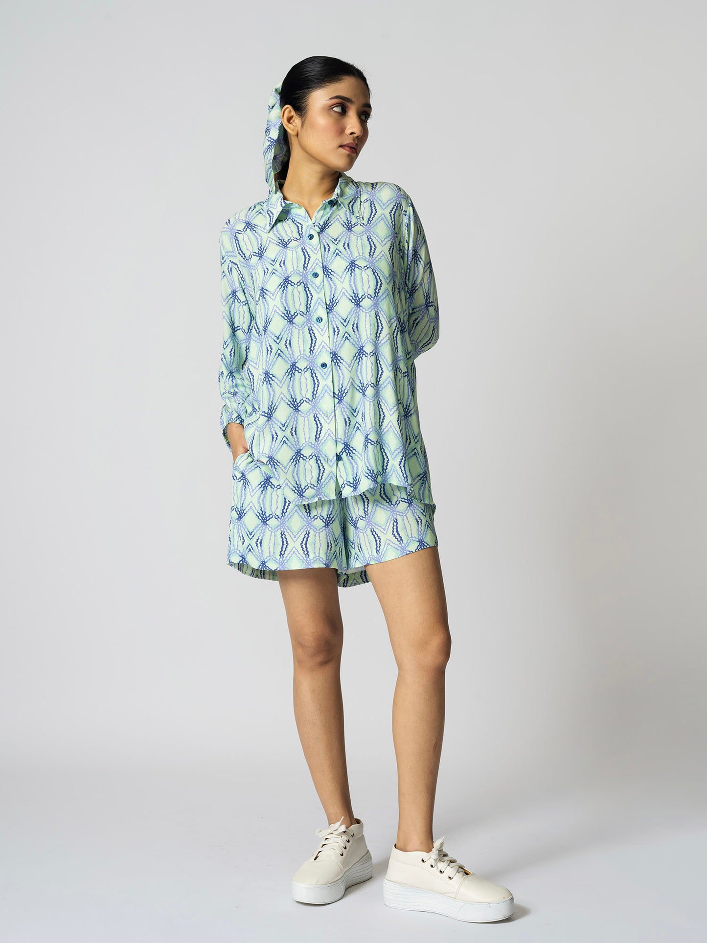 Rhombus Mint three piece shorts set