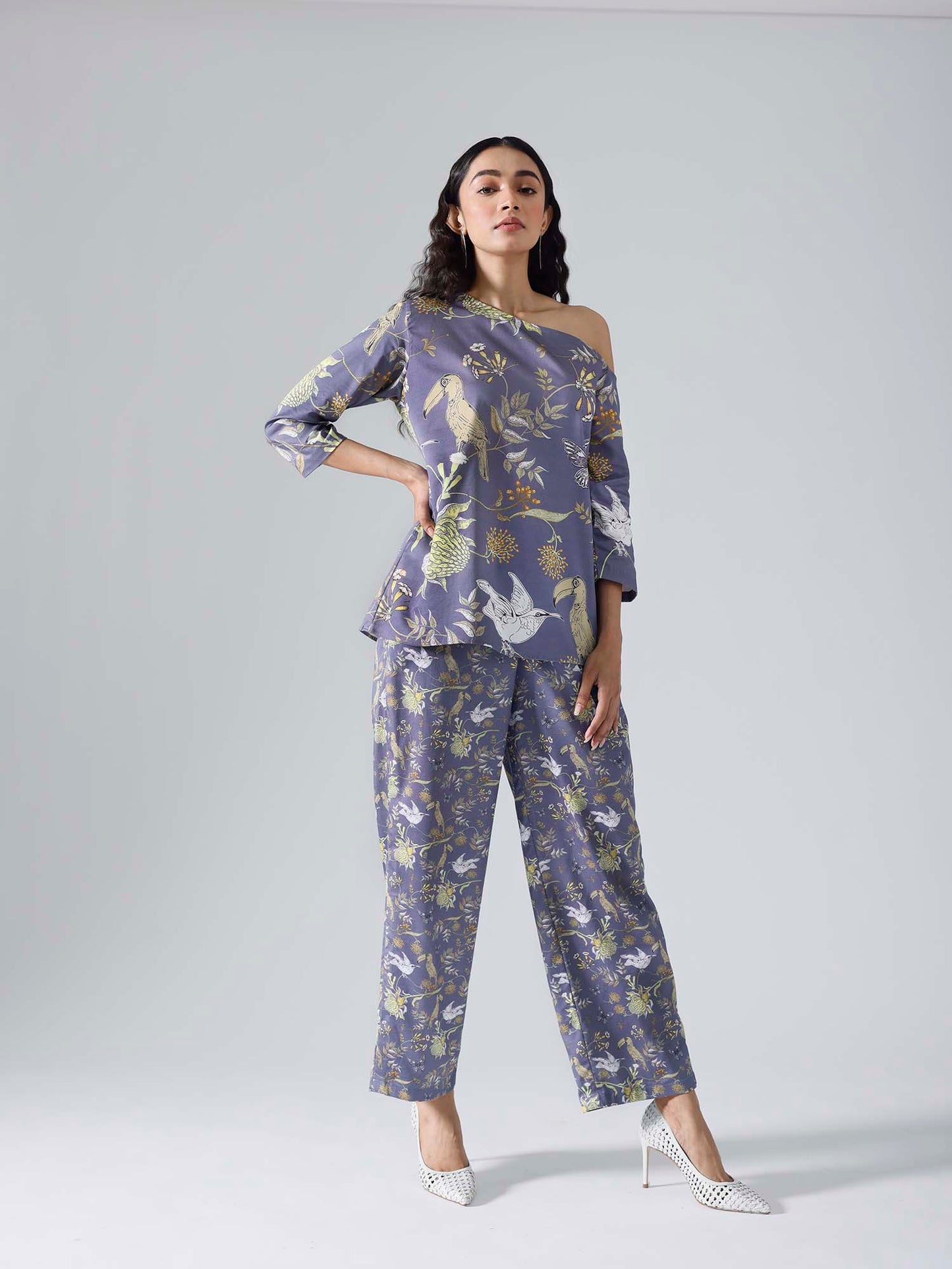 Toucan Lavender Mismatch Drop Shoulder Co-ord Set