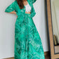 Urmi Daga in Marbled Green Assymetrical Top and Draped Skirt Set