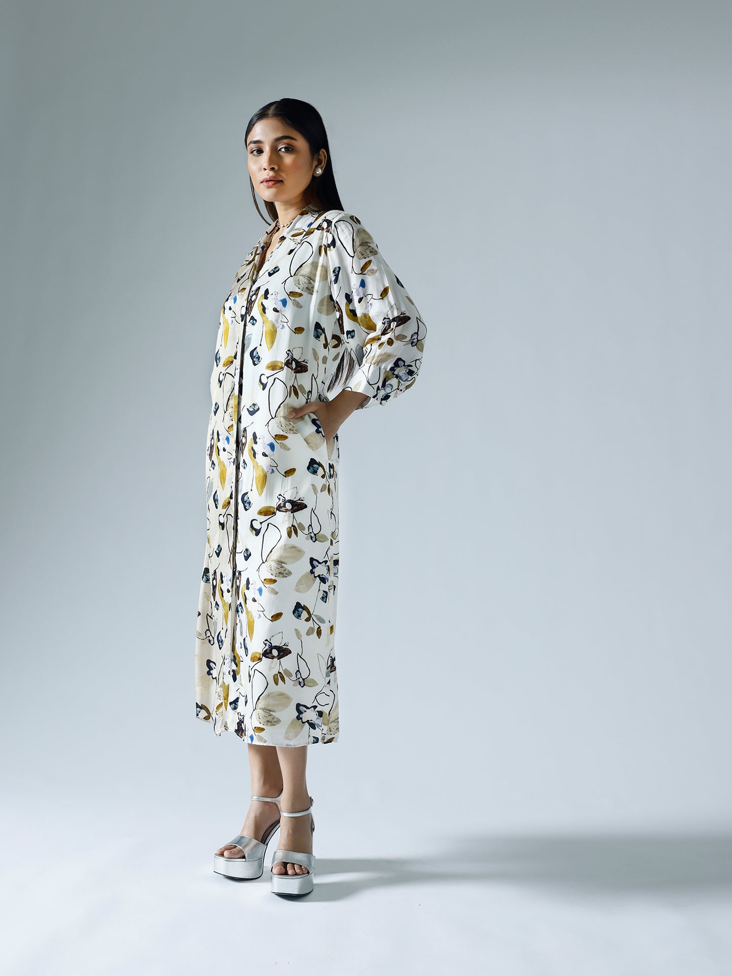 Vivid Two Tone Shirt Dress