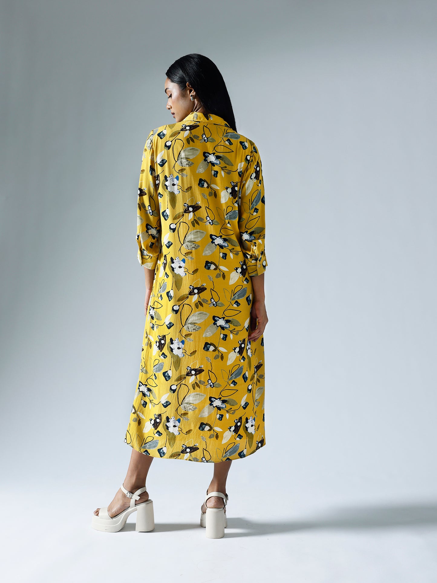 Vivid Yellow Shirt Dress