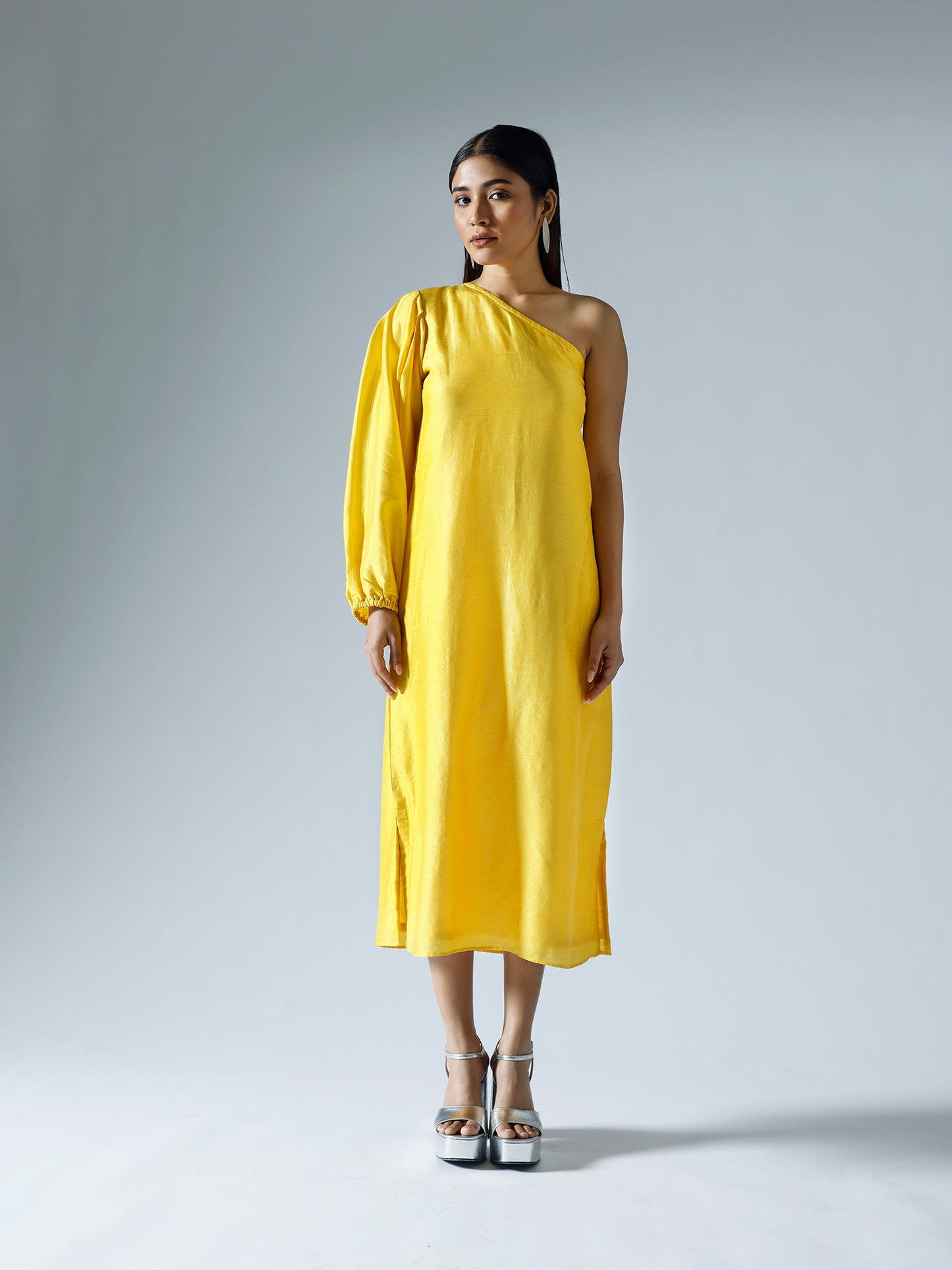 Yellow One Shoulder Dress