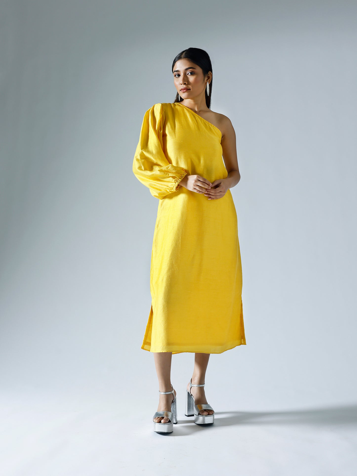 Yellow One Shoulder Dress