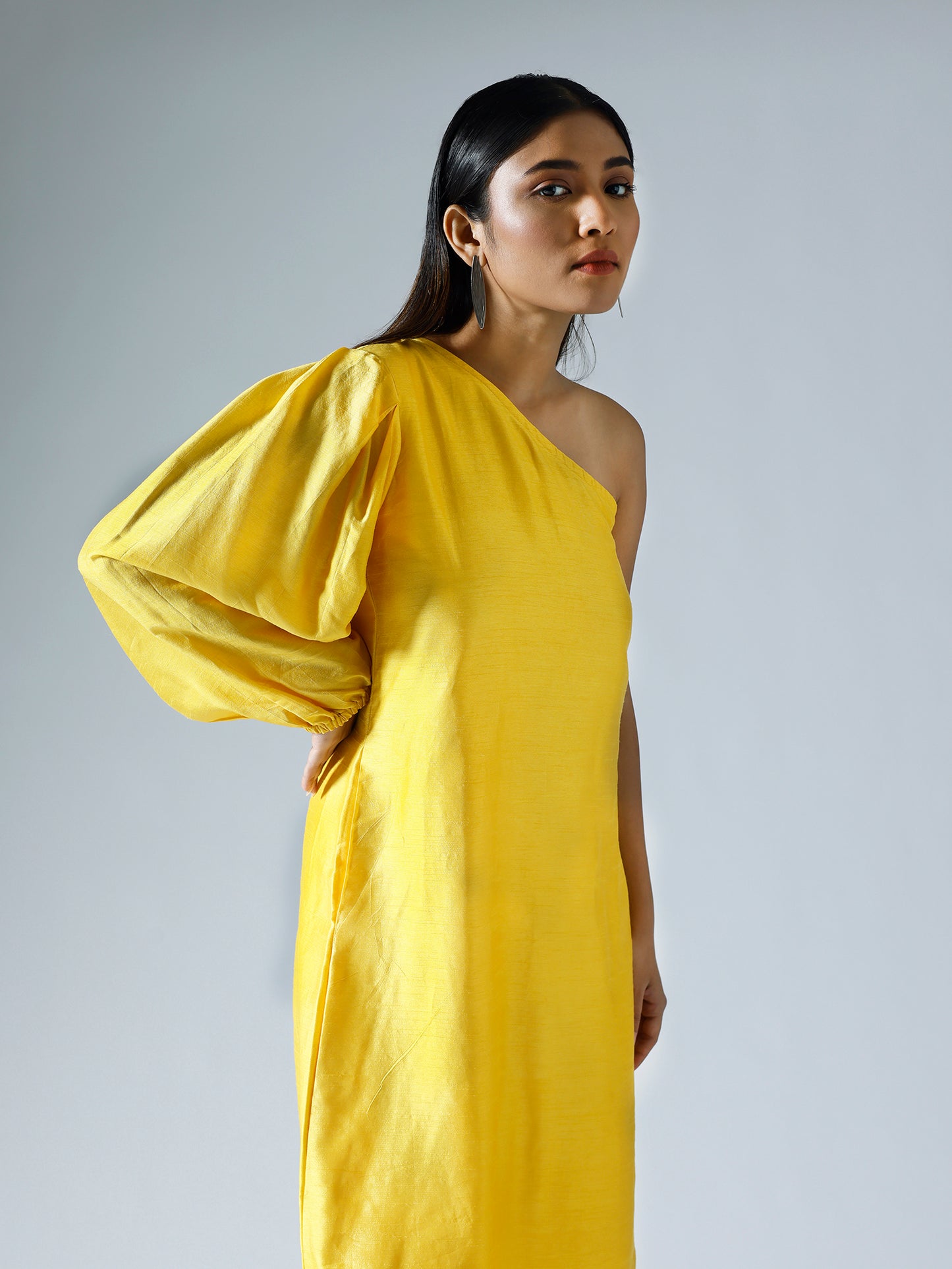 Yellow One Shoulder Dress