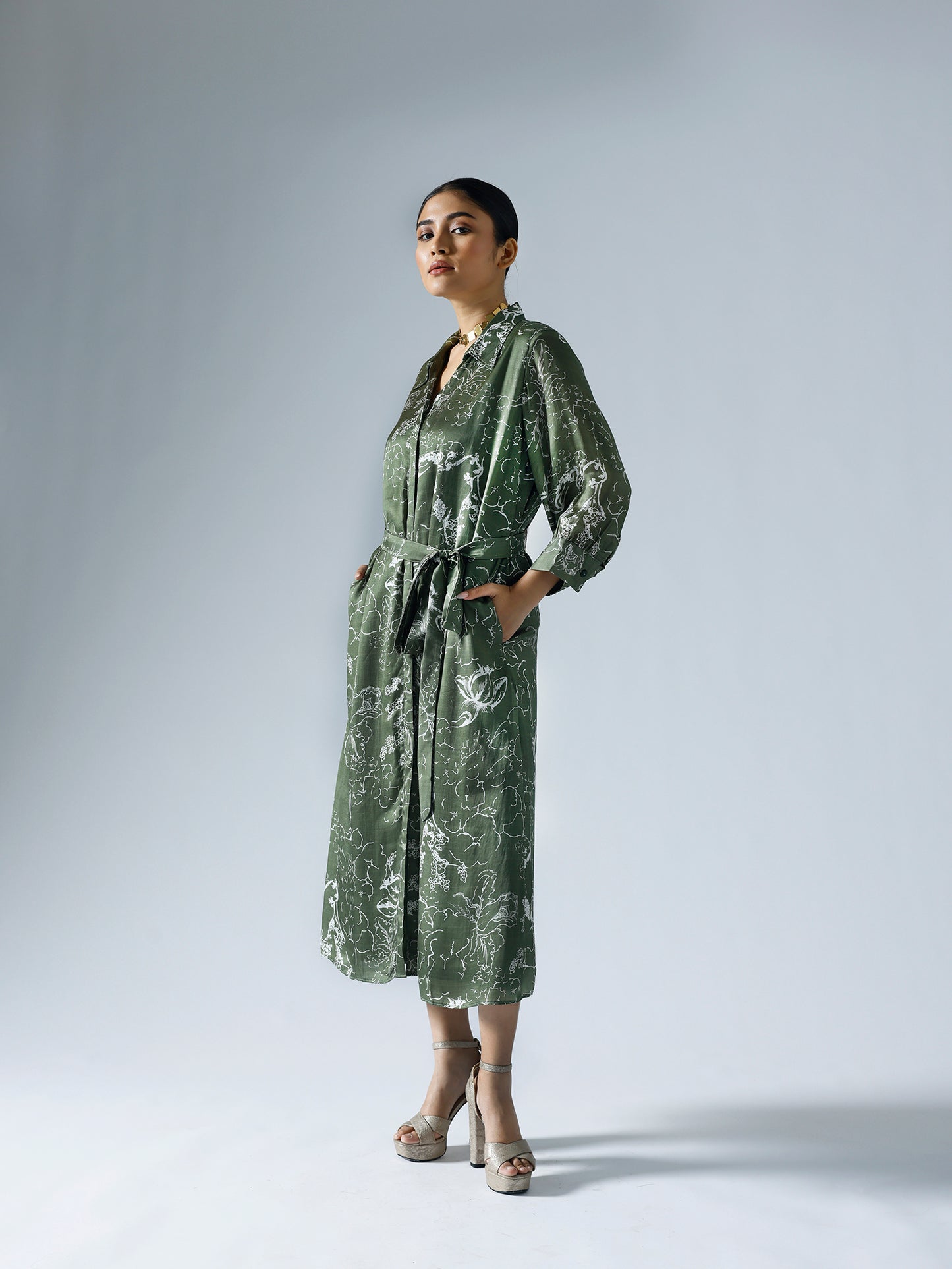 Bloom Green Shirt Dress