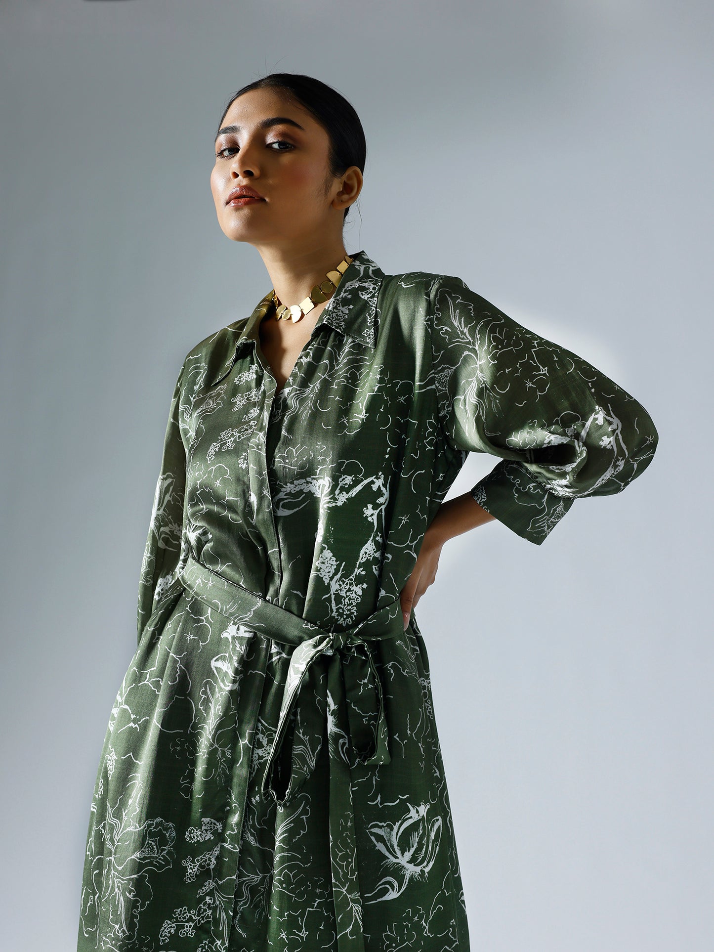 Bloom Green Shirt Dress