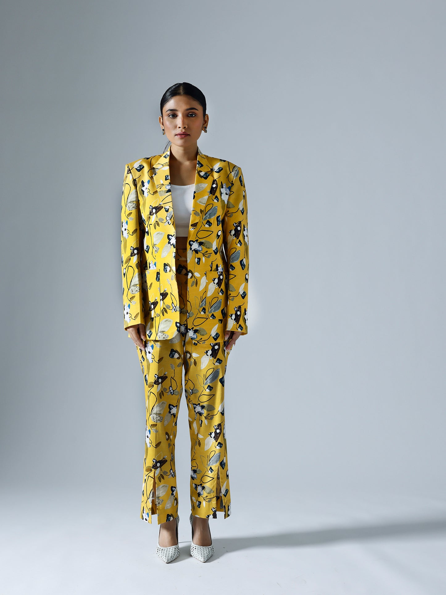 Vivid Yellow Pant Suit