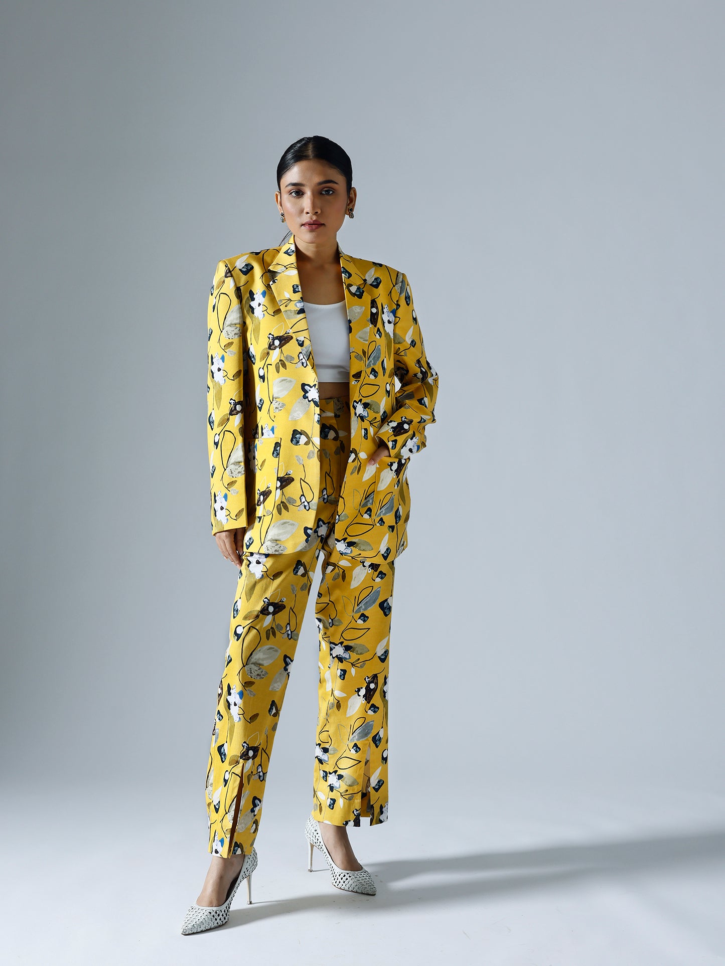 Vivid Yellow Pant Suit