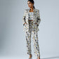 Pixelated Grey Pant Suit