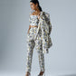 Pixelated Grey Pant Suit