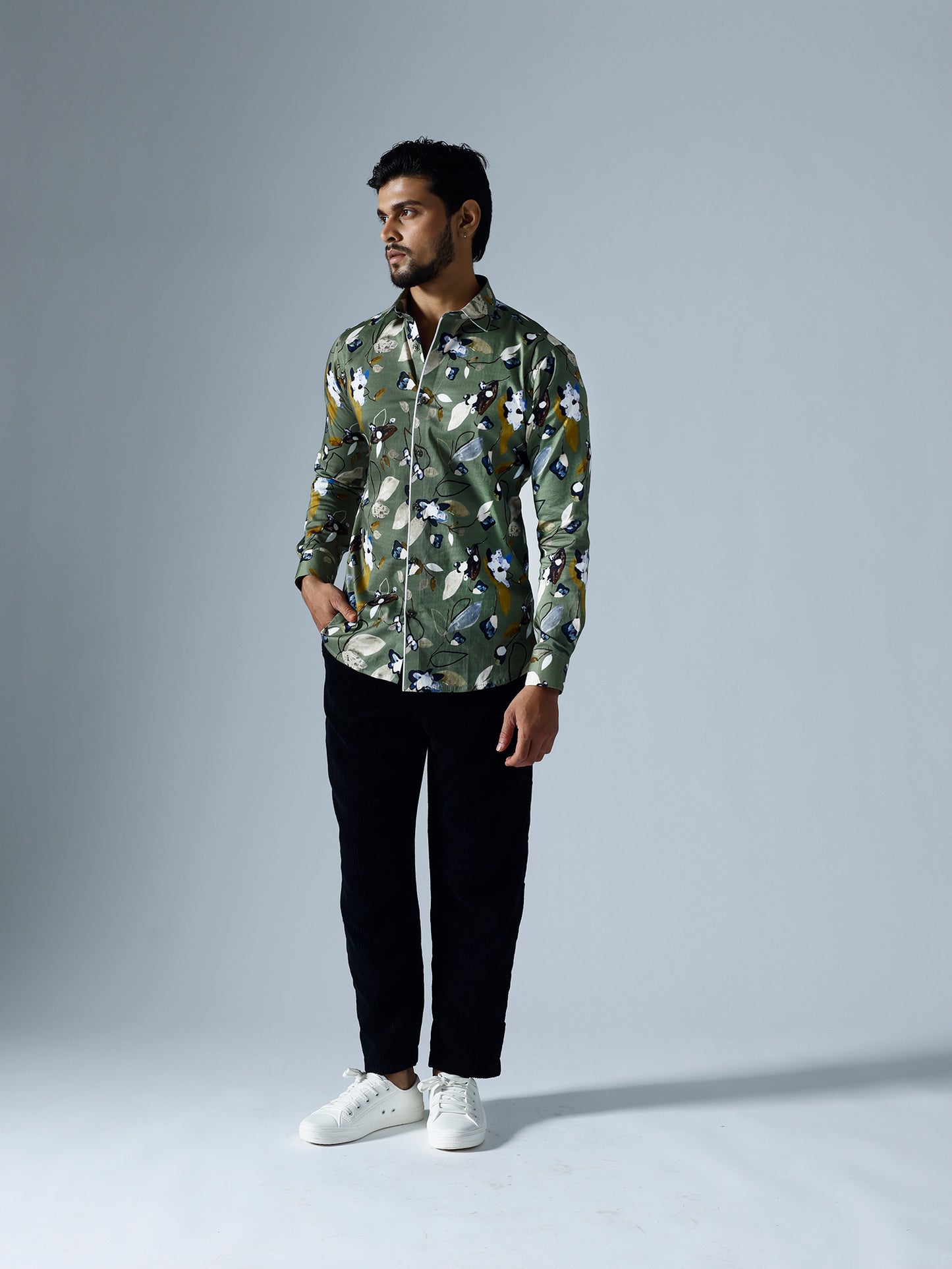 Vivid Green Full Sleeves Shirt