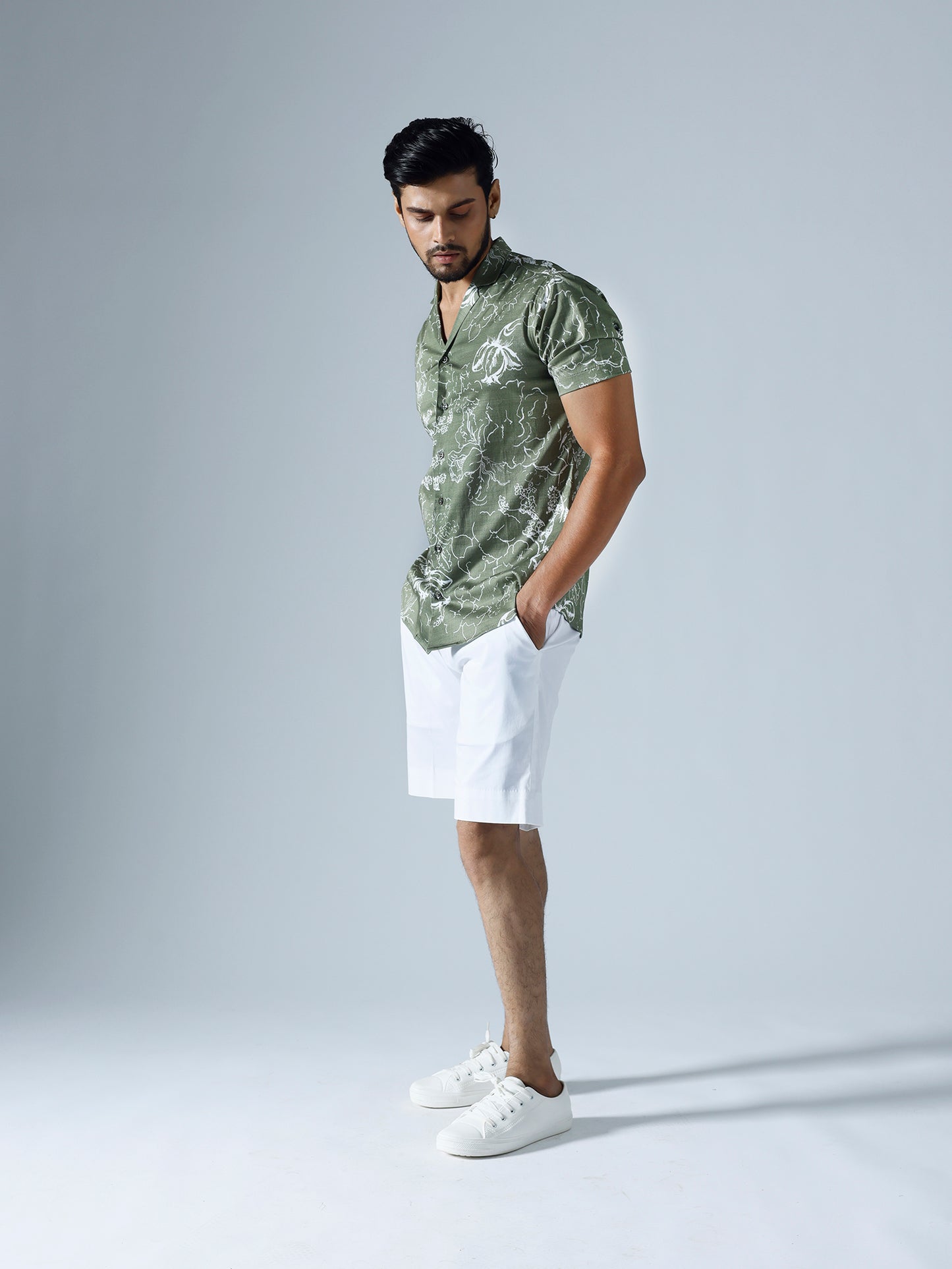 Bloom Green Half sleeves Shirt