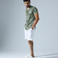 Bloom Green Half sleeves Shirt With White Shorts