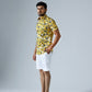 Pixelated Yellow Half sleeves Shirt With White Shorts