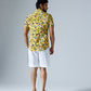 Pixelated Yellow Half sleeves Shirt With White Shorts