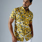 Pixelated Yellow Half sleeves Shirt