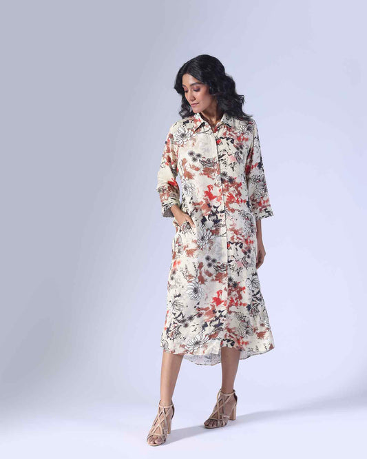 SEAGRASS LONG SHIRT DRESS
