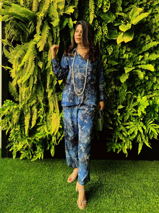 Chikky Goenka in Reverie Blue Co-ord Set