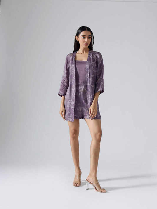 Reverie Lilac Jacket Shorts Set