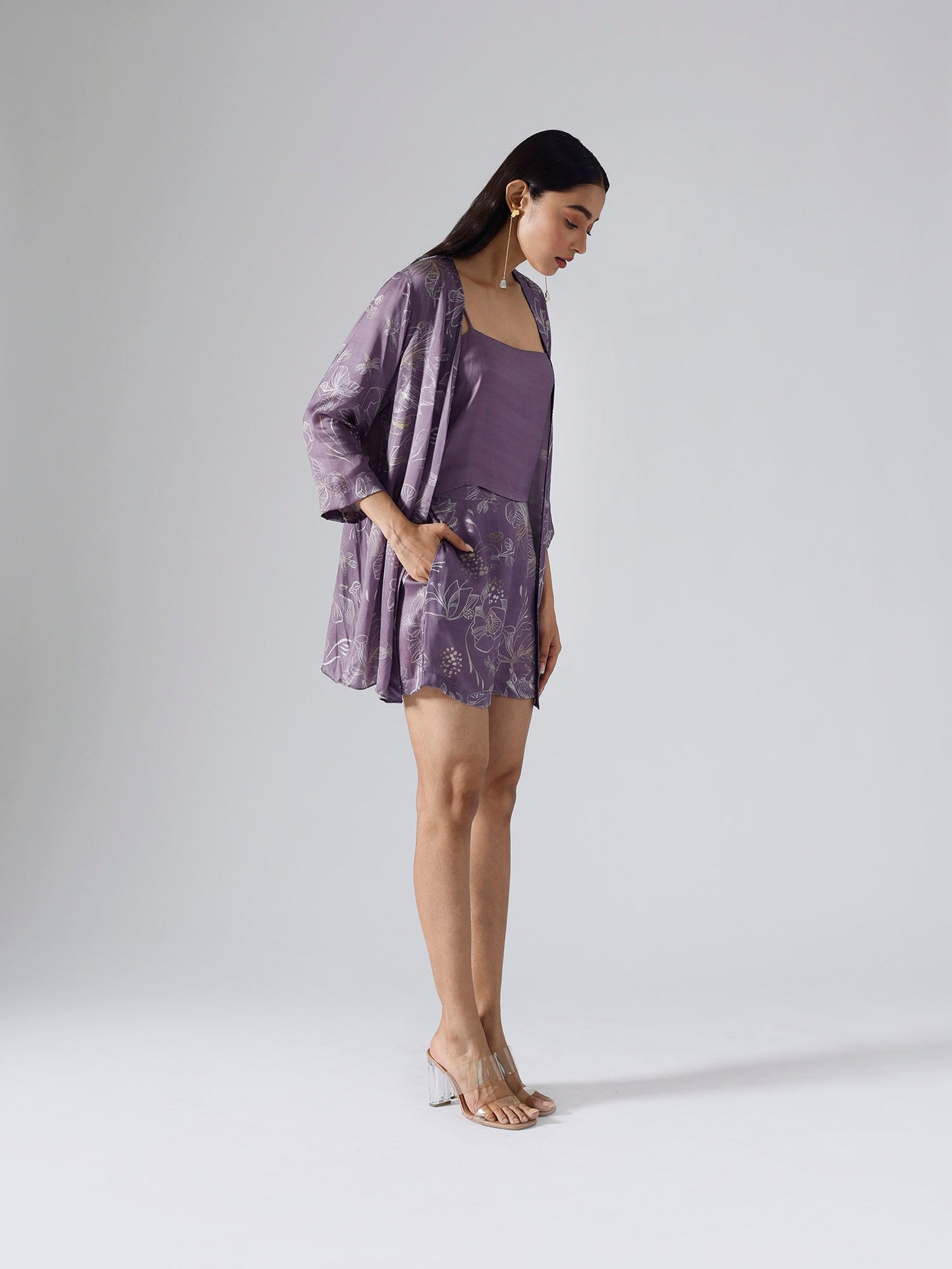 Reverie Lilac Jacket Shorts Set