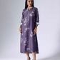 FLORAL GRID PURLE LONG DRESS