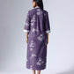 FLORAL GRID PURLE LONG DRESS