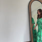 Urmi Daga in Marbled Green Assymetrical Top and Draped Skirt Set