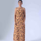 SPRING BROWN LONG SLIP DRESS