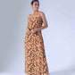 SPRING BROWN LONG SLIP DRESS