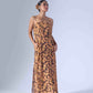 SPRING BROWN LONG SLIP DRESS